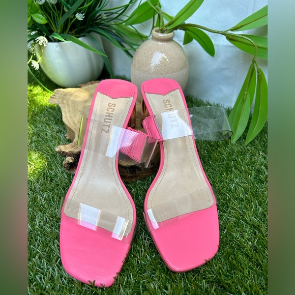 SCHUTZ ariella acrylic high heel multimeter transparent size 6.5 New - Picture 13 of 16